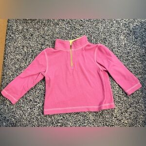 L.L. Bean Pink and Yellow Toddler's Quarter-Zip Fleece